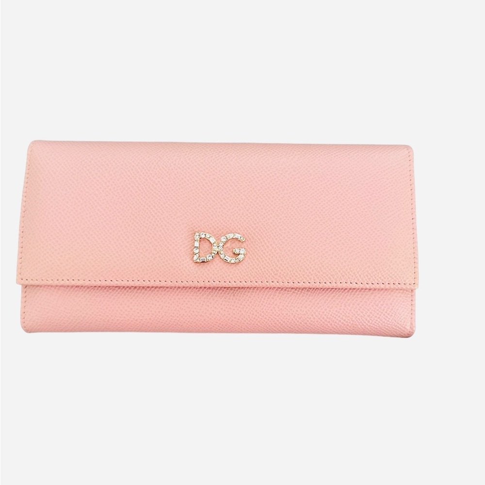 Dolce & Gabbana flesh pink wallet with crystal logo